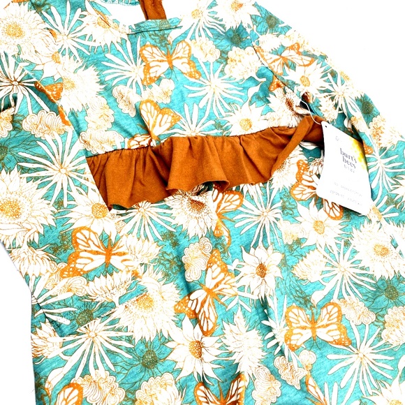 Baby One Piece Outfit Girls Size 24m Organic Cotton Long Sleeve Buttons Floral - Picture 2 of 6